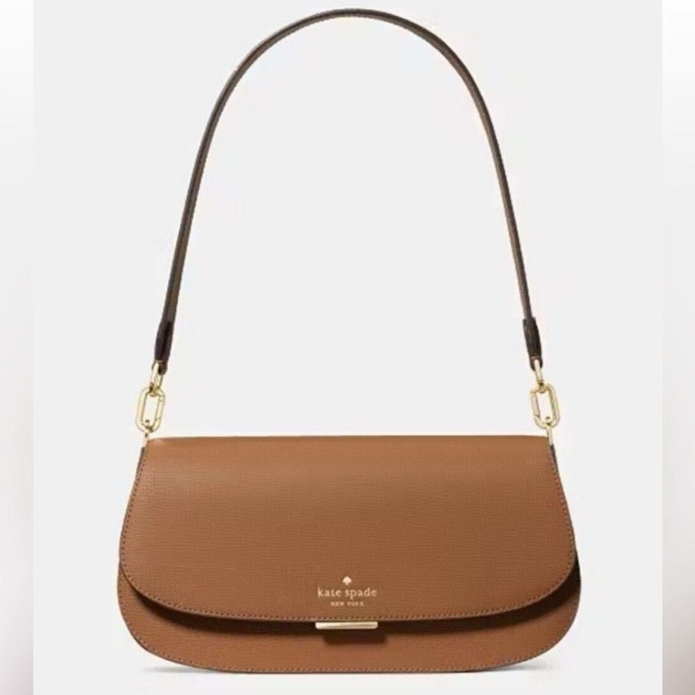NEW KATE SPADE Quinn Refined Grain Leather Shoulder Bag Tuscan Brown NWT $349